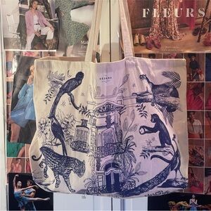 Sezane Jungle Print Tote Bag